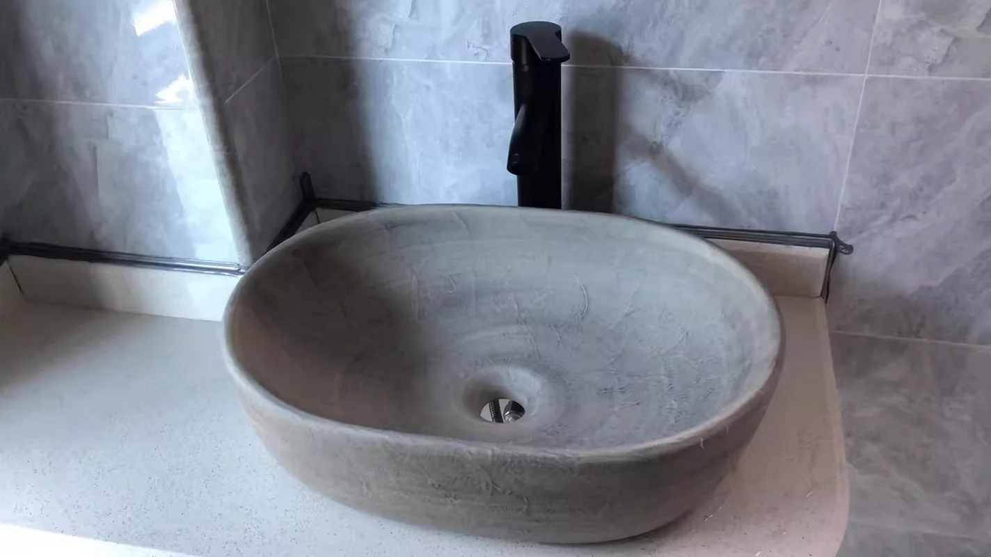 Ceramic Countertop Sink Oval Washbasin Bathroom Balcony Sink