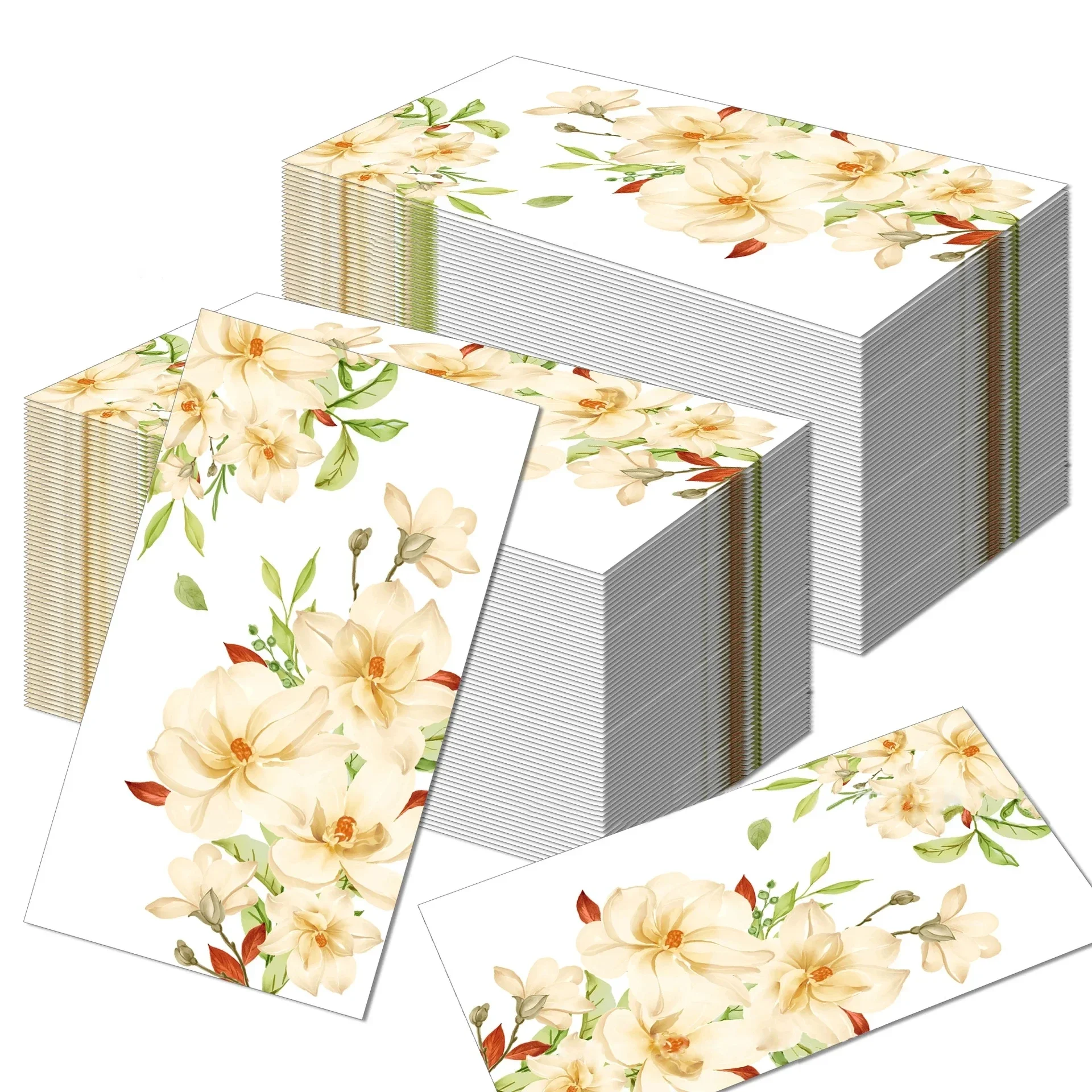 Disposable Paper Napkins Paper Napkins 100PCS Floral Long Paper Napkins 33*40 CM Disposable Dining Table Towels For Wedding Party Baby Shower Xmas Table Decoration
