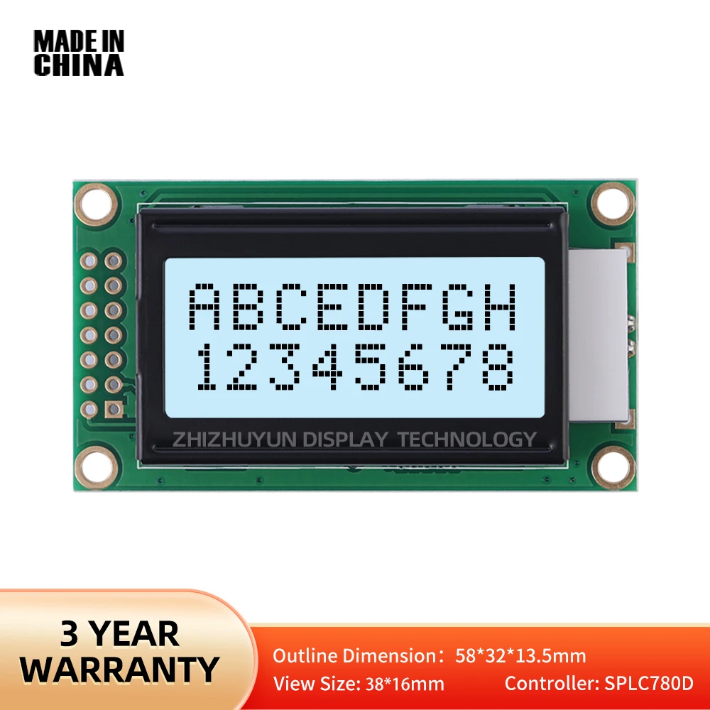 

Manufacturer 0802B-2 Grey Mode Black Text Screen Display LCD Screen LCD Liquid Crystal Display Screen Display Module 14PIN