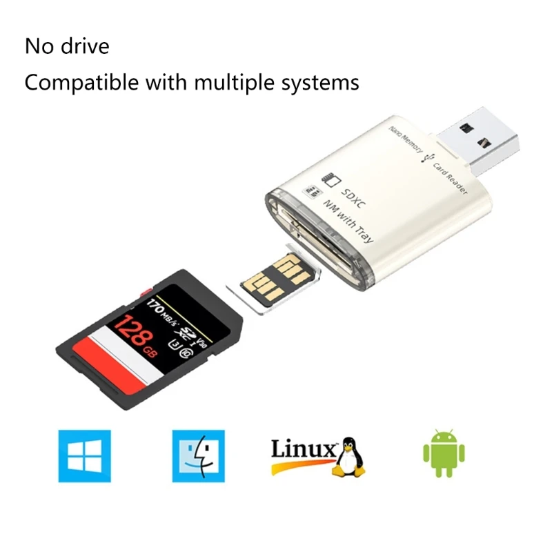 편리한 USB2.0/USB3.0 NM 카드 리더기 플러그 앤 사용, 안정적인 성능