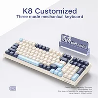 K8 100 Key Wireless Mechanical Keyboard Tri-mode Connection,Full Key Hot Swap,lighting Effects,Gasket Muffler Structure, Laptops - Image 6
