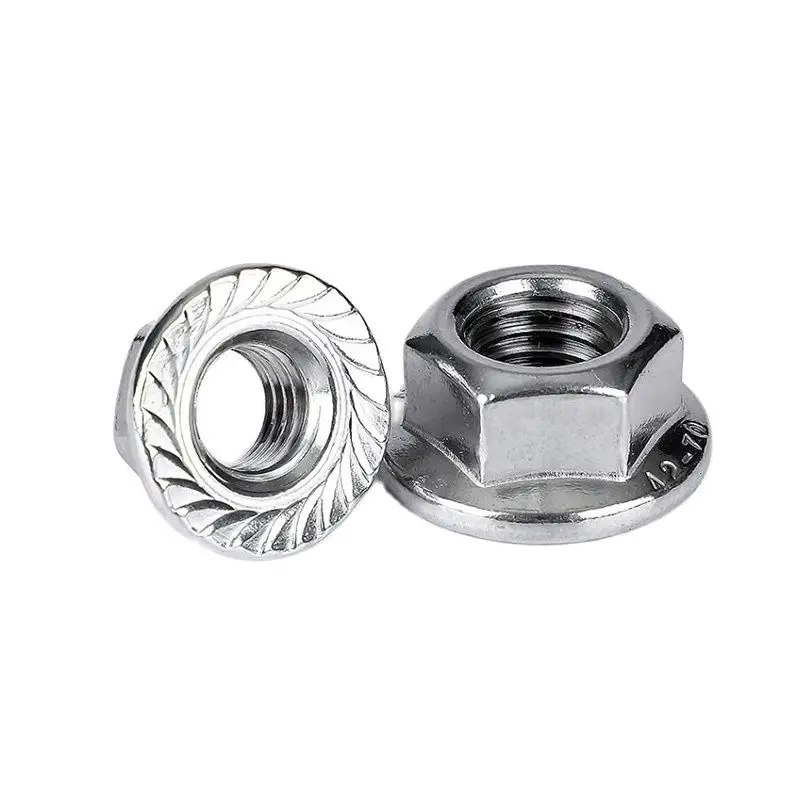

Flange Nuts Stainless Steel Serrated Base For Locking 1/2-13 1/2-20 1/4-20 1/4-28 10-24 10-32 3/8-16 3/8-24 5/16-18 6-32 8-32