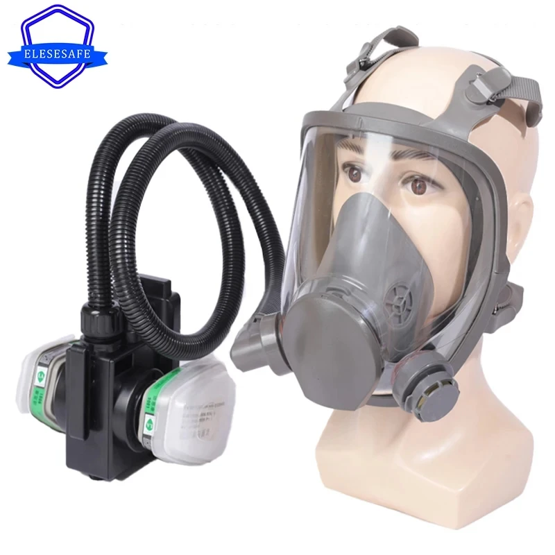 

6800 Full Face Gas Mask For Work Safety Polishing Welding Spraying Protection Electric Air Purifying Device Chemical Respirator