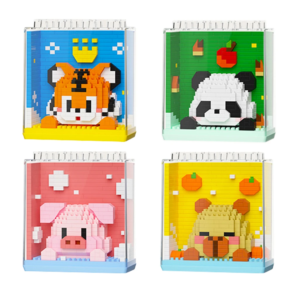 Block Animals Building Blocks Capybara Tiger Penguin Educational Toy Gift Parent-Child Interaction STEM Learning Toys for Kid