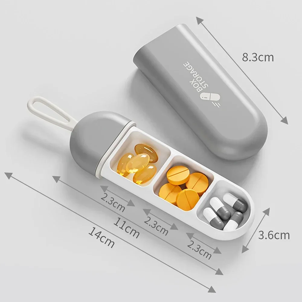 3-Compartment Pill Box & Daily Organizer, Portable Moisture-Proof Medicine Container for Travel Pocket Use