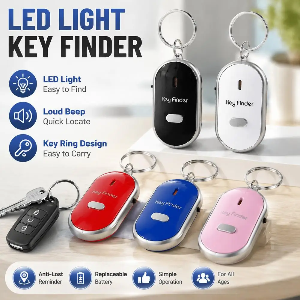 Whistle-Activated LED Key Finder with Alarm