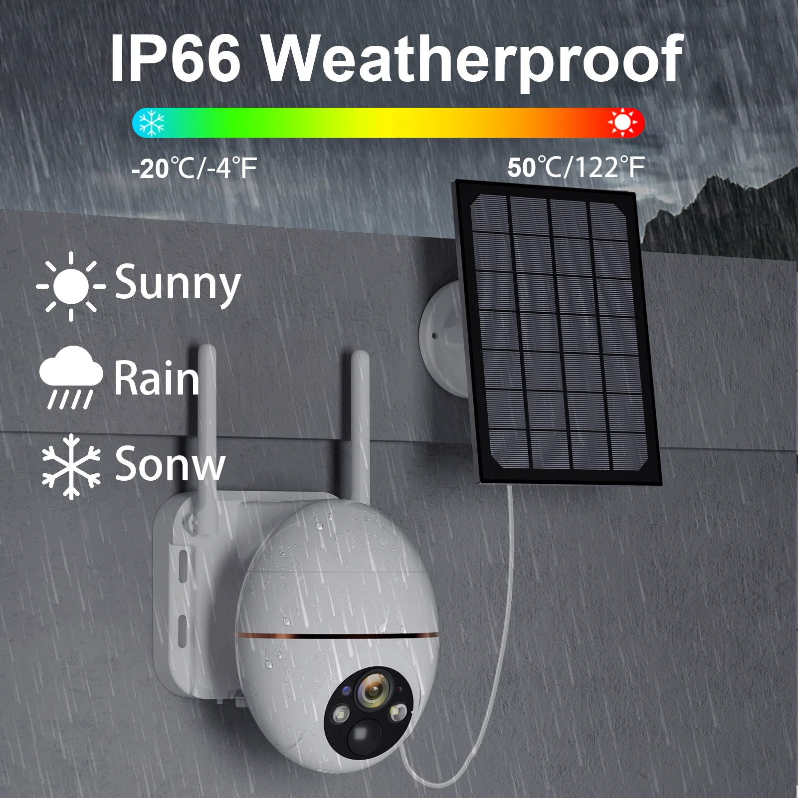 PTZ ¾籤 ī޶,  IP ߿ IP66, 8000mAh,  ۵ г,  ͸ , PIR ΰ , 5MP