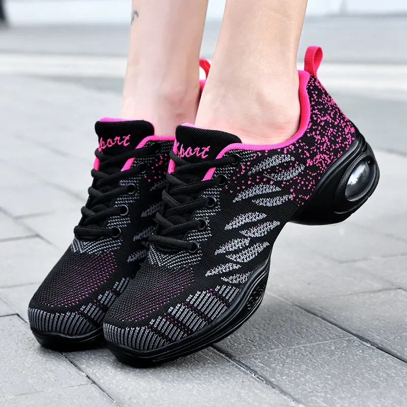 Zapatos de baile de Jazz negros para niña, zapatillas deportivas