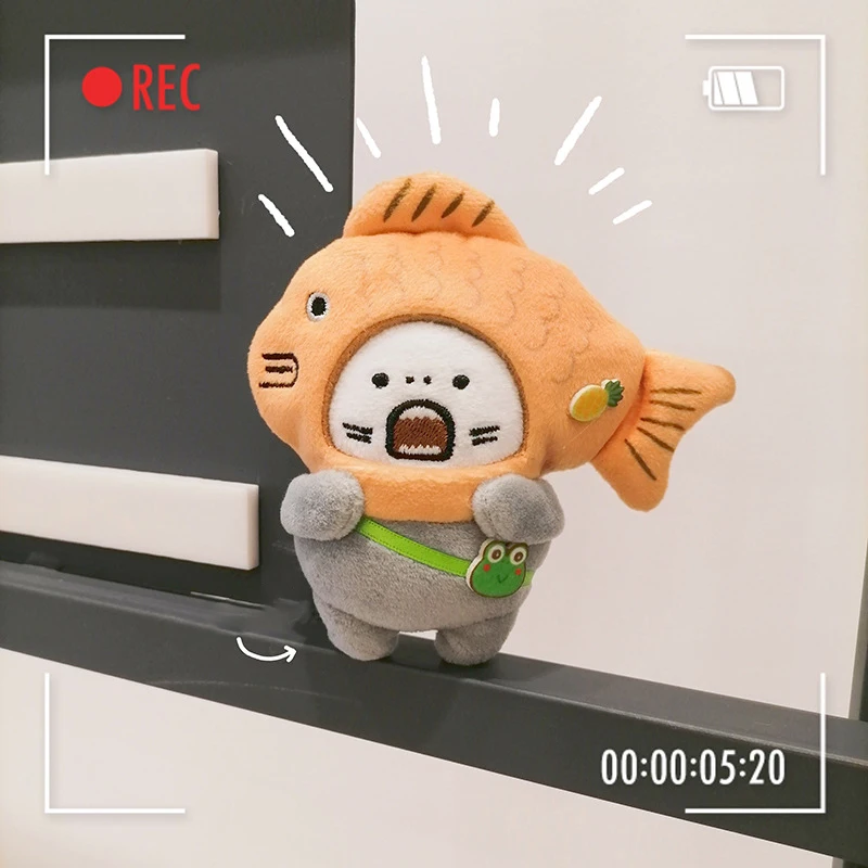 

2023 New Cute 12cm taiyaki Little Beaver Plush Doll Pendant Pendant Bag Car Room Personality Pendant Kid Girl Birthday Xmas Gift