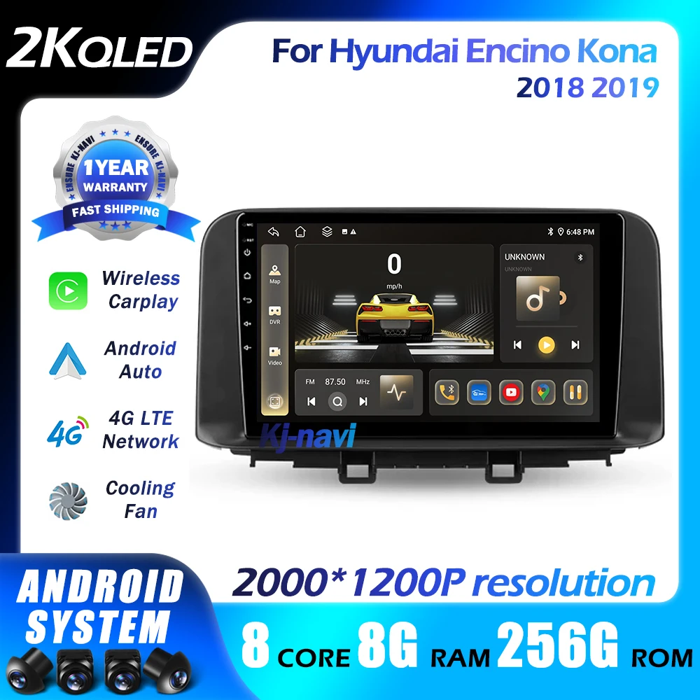 

10.1" Car Raido Android 14 For Hyundai Encino Kona 2018 2019 Carplay Stero Multimedia Video DSP Autoradio Player Navigation GPS