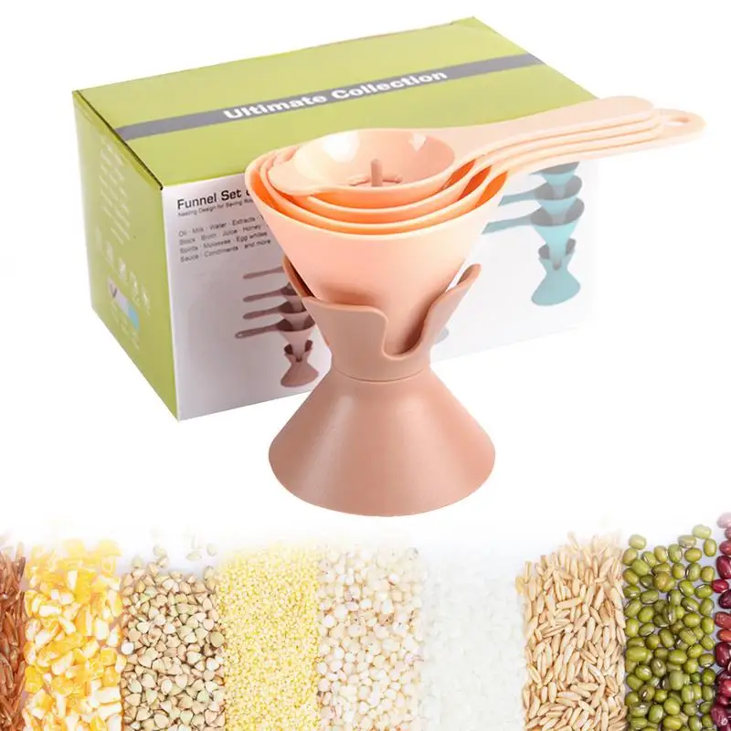 

Nesting Small Funnel With Handles 6-in-1 Reusable Multi-Functional Kitchen Set Removable Filter Suitable For All Kinds Of Liquid