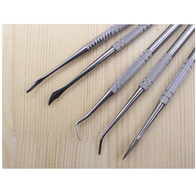5Pcs/Set With Bag Stainless Steel Clay Sculpting Tools Making Tool Clay Sludge Carving Polymer Tools