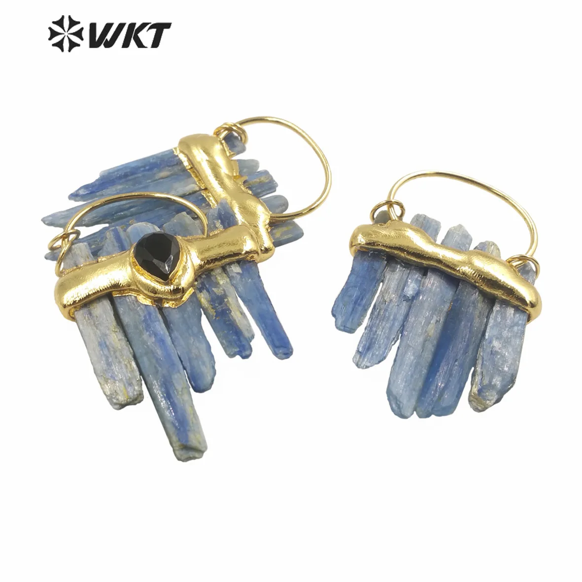 WT-P1939 빅 목걸이 펜던트, 빈티지 보헤미안 스테이트먼트 펜던트, 블루 카이나이트 스톤, 놀라운 신상