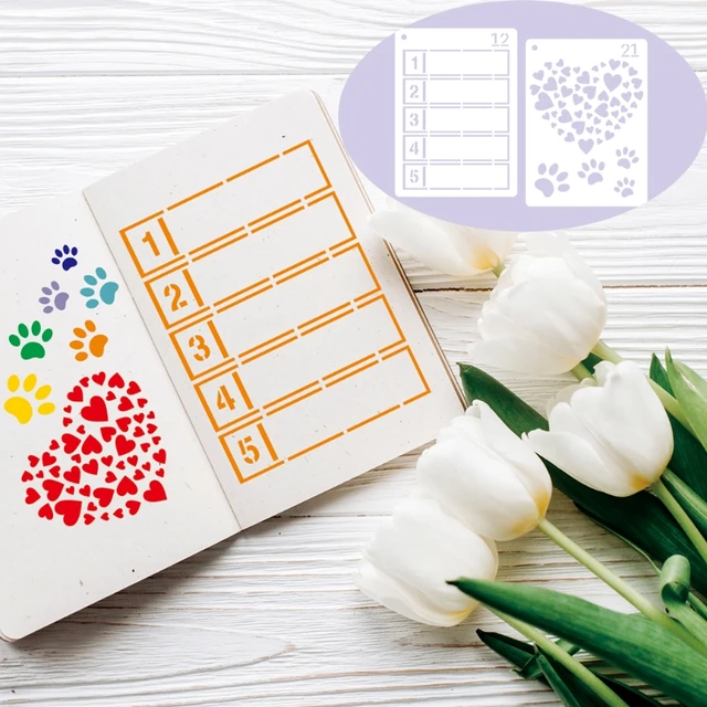 24Pcs A5 Journal Stencils 5''x7'' 3