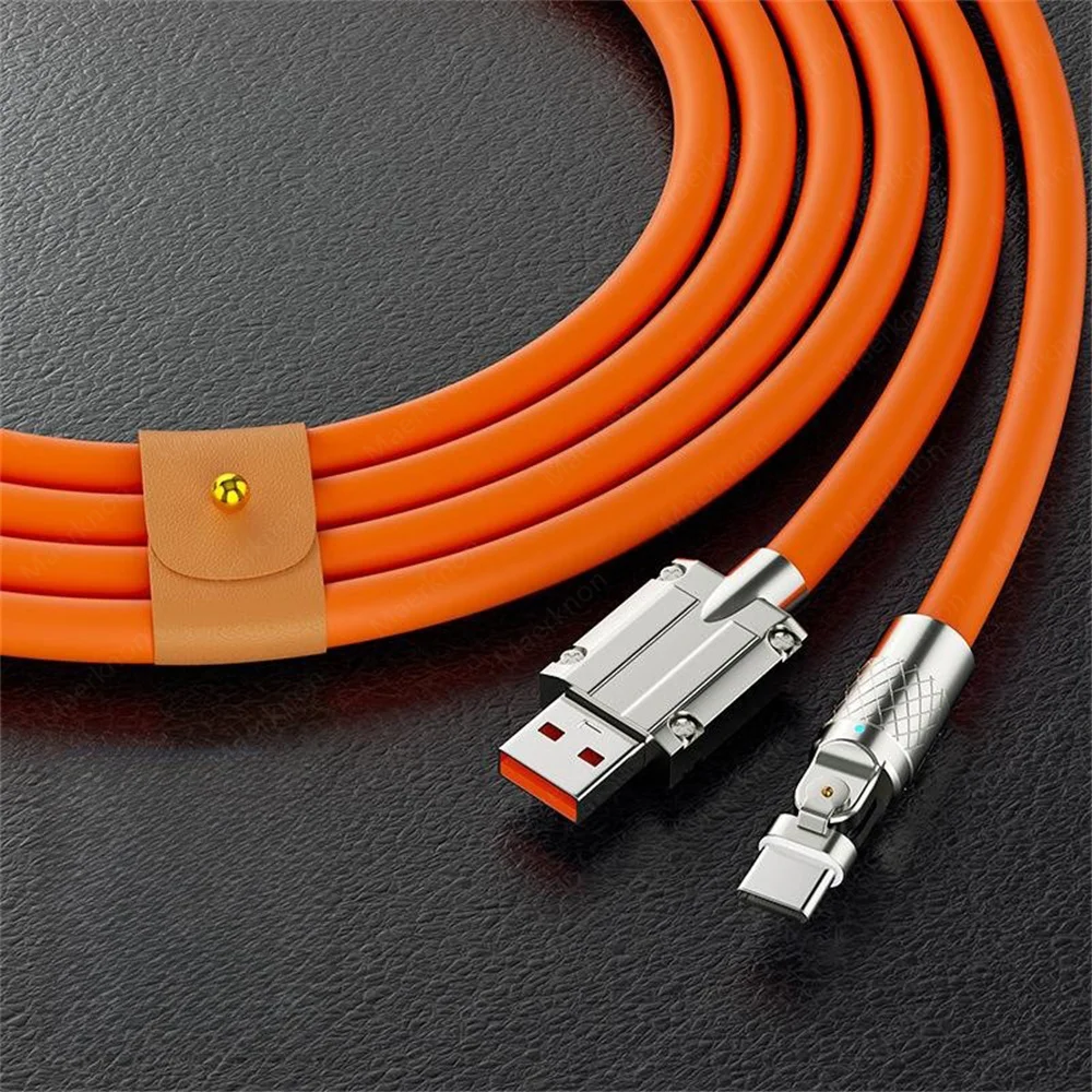 120W 7A USB Type C Cable 180 Degree Rotation Elbow Fast Charging Cable For iPhon