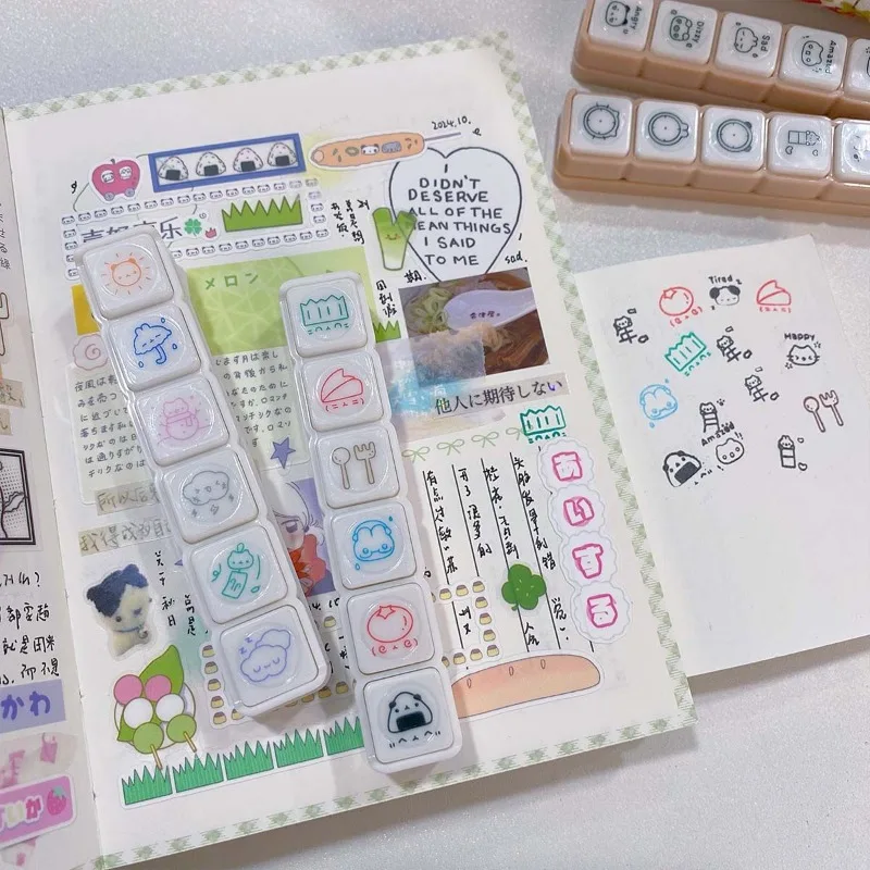 Scrapbooking을위한 장식 우표 Kawaii 우표 저널 플래너 예술을위한 편지지 Diy Crafts Album
