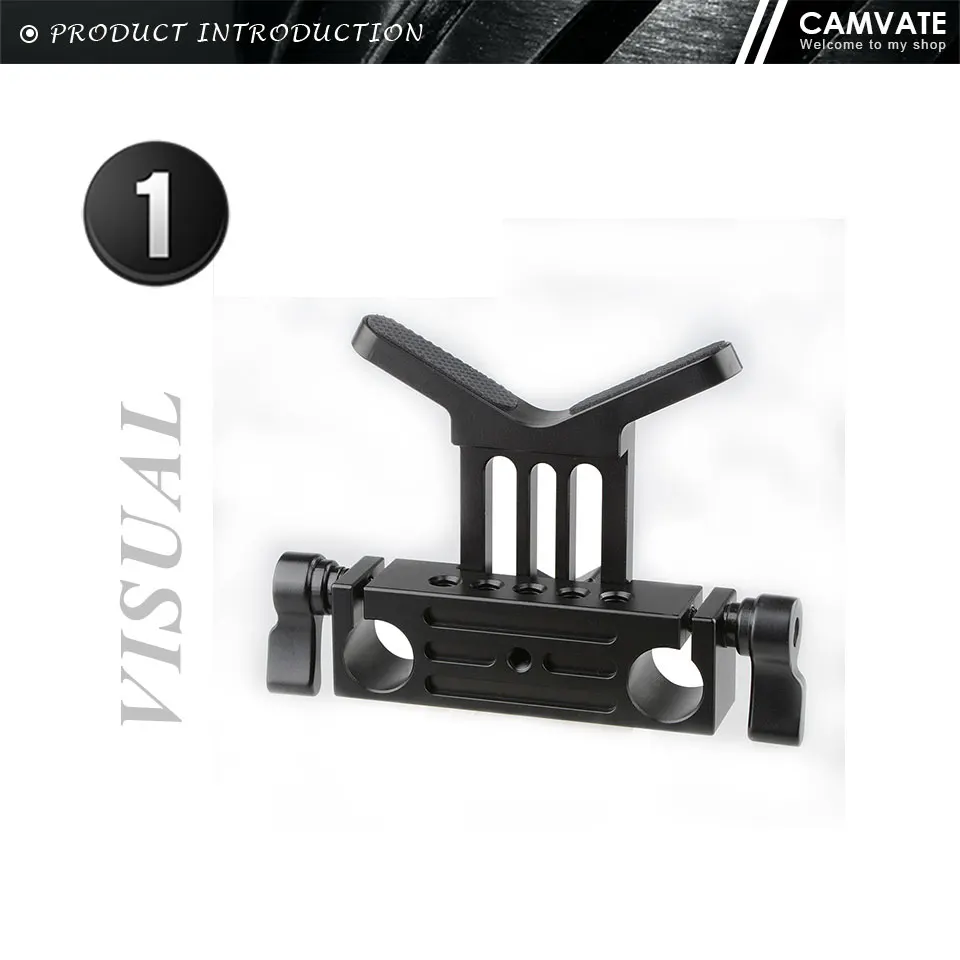 Universal Camera Lens Support With Standard 15mm Dual Rod Clamp Rail Block For D