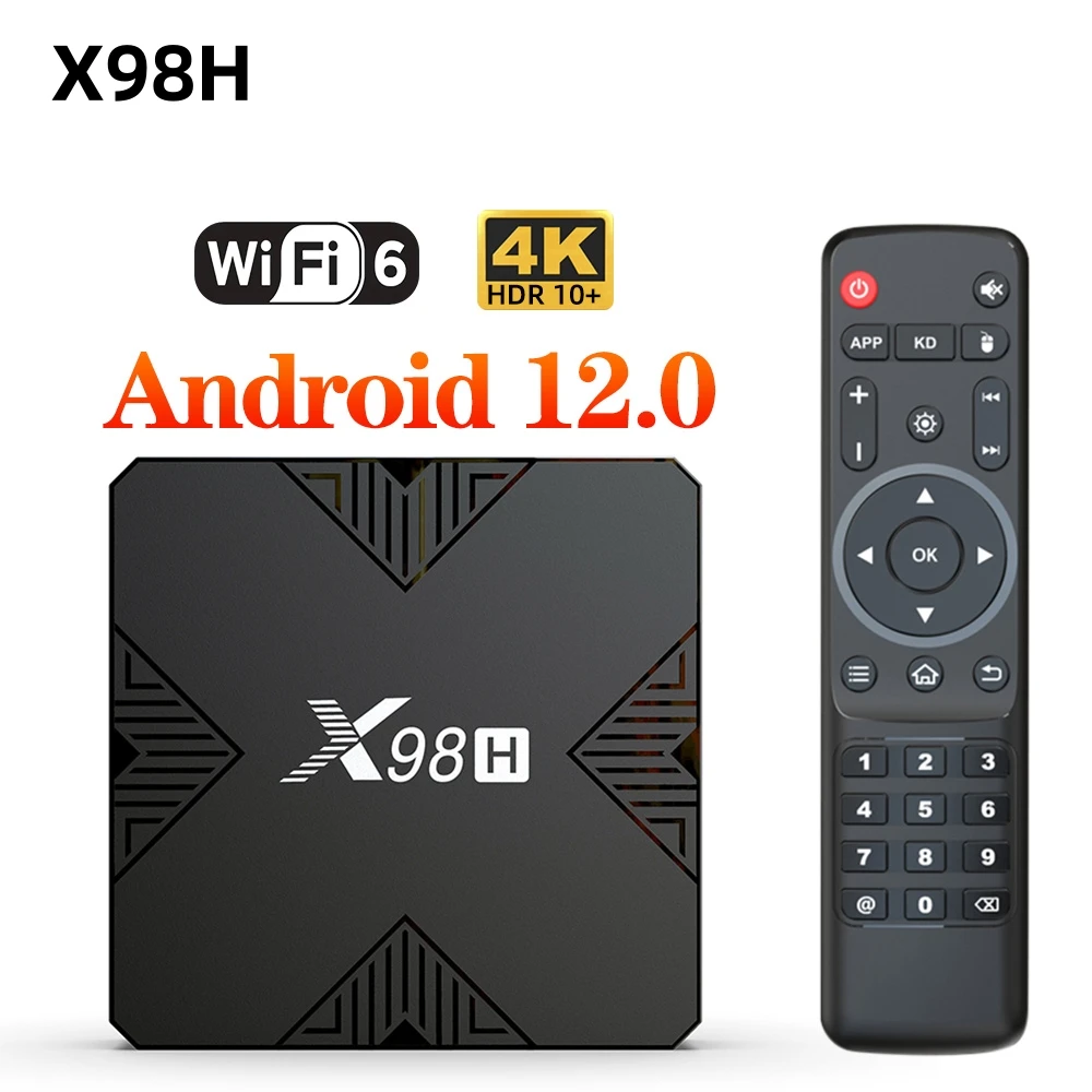 

Приставка Смарт-ТВ X98H, Android 12, четырехъядерный Allwinner H618, Cortex A53, поддержка 4K Wifi6, голосовой помощник Google