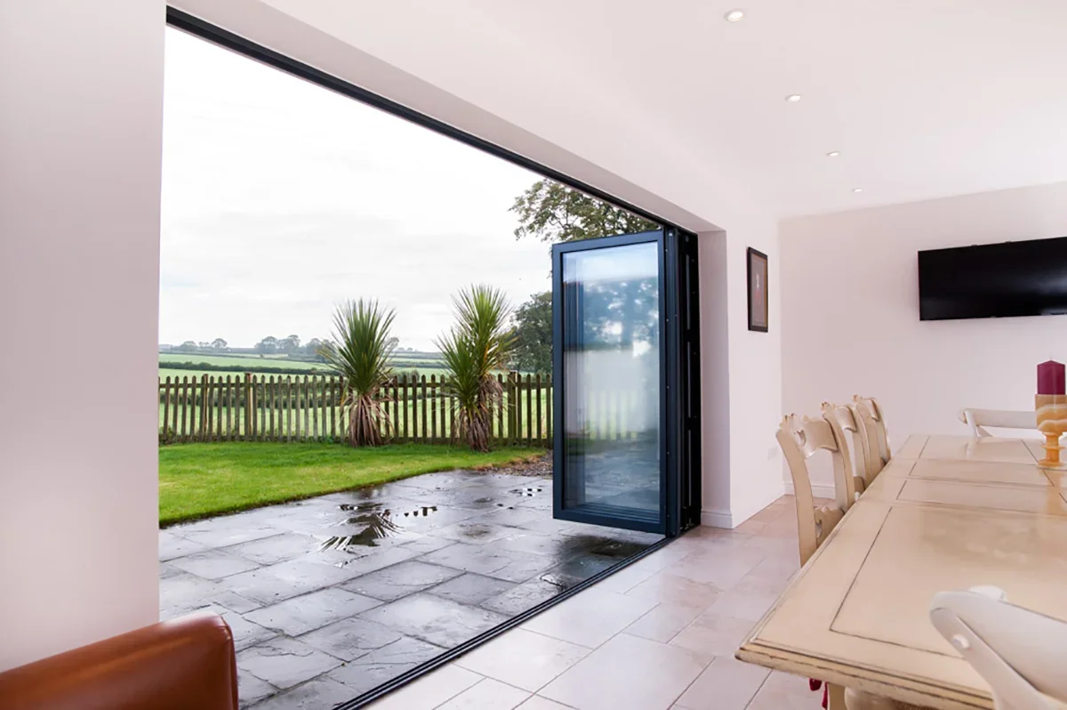 NFRC Aluminium Folding Doors Double Glazed Low E Double Glass Bi Fold Door Heat Insulation Sliding Folding Door for Entrance