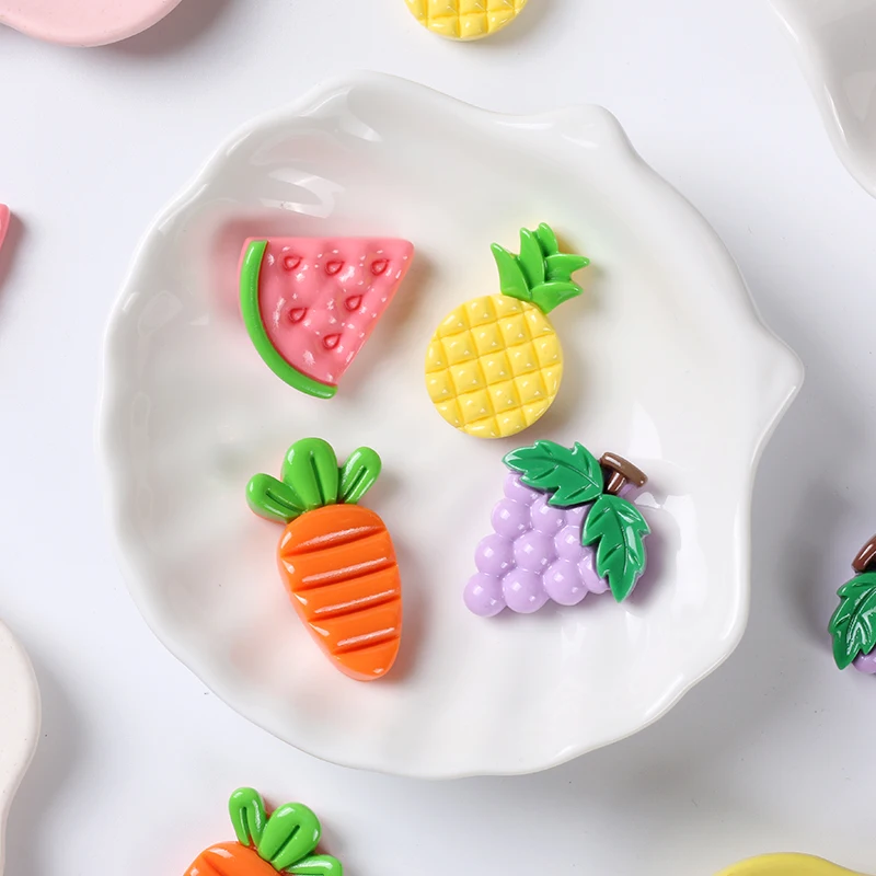 

20pcs Resin Meal Toys Lovely Pineapple and Strawberry Fruit Charms Patch for Jewelry Making Earrings DIY Crafts Accessories