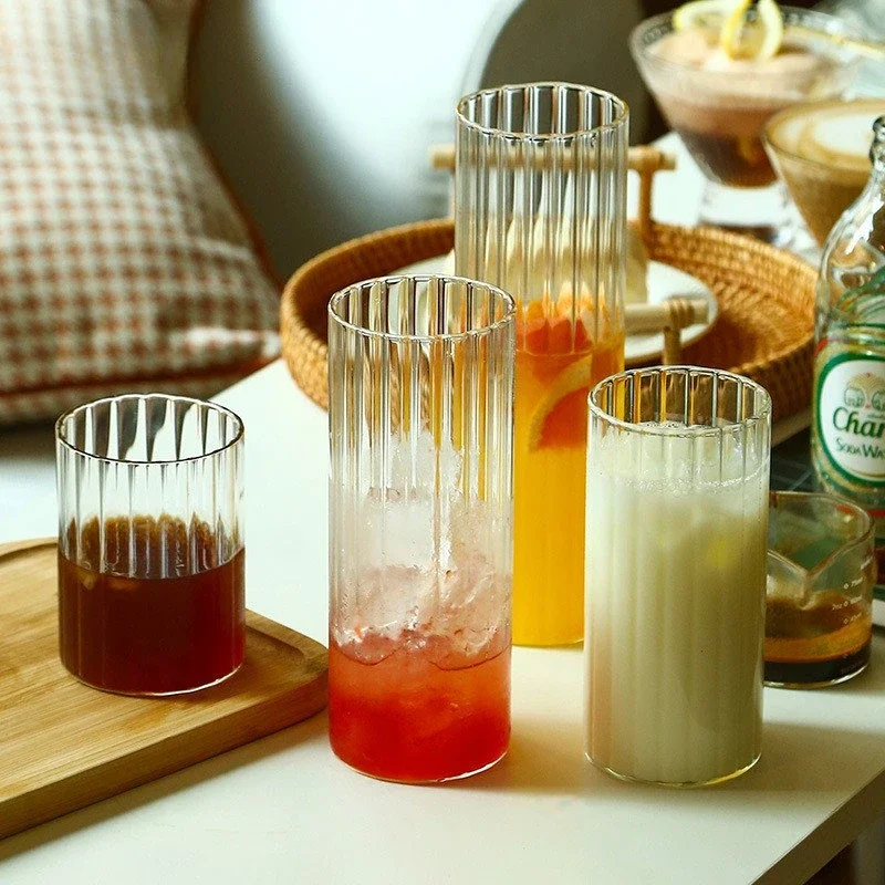 Japanese Style Straight Colin Glass Cocktail Glass Highball Long Island Iced Tea Long Drinking Glasses Coffee Cups