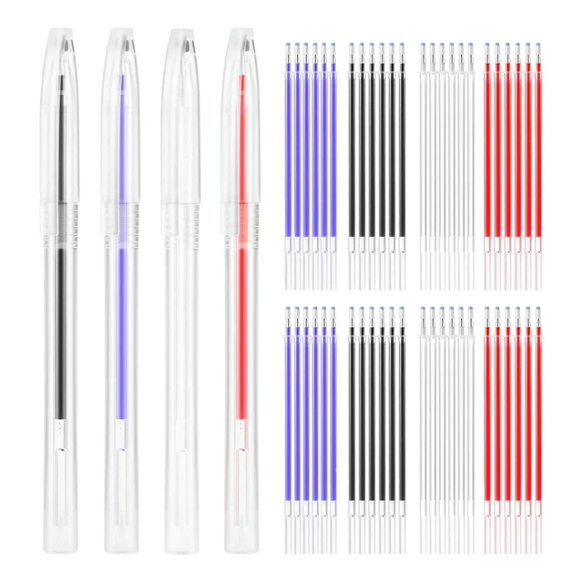 4 Pieces Heat Erasable Fabric Marking Pens Heat Erase Pens With 48 Refills  For Quilting Sewing And Dressmaking - AliExpress