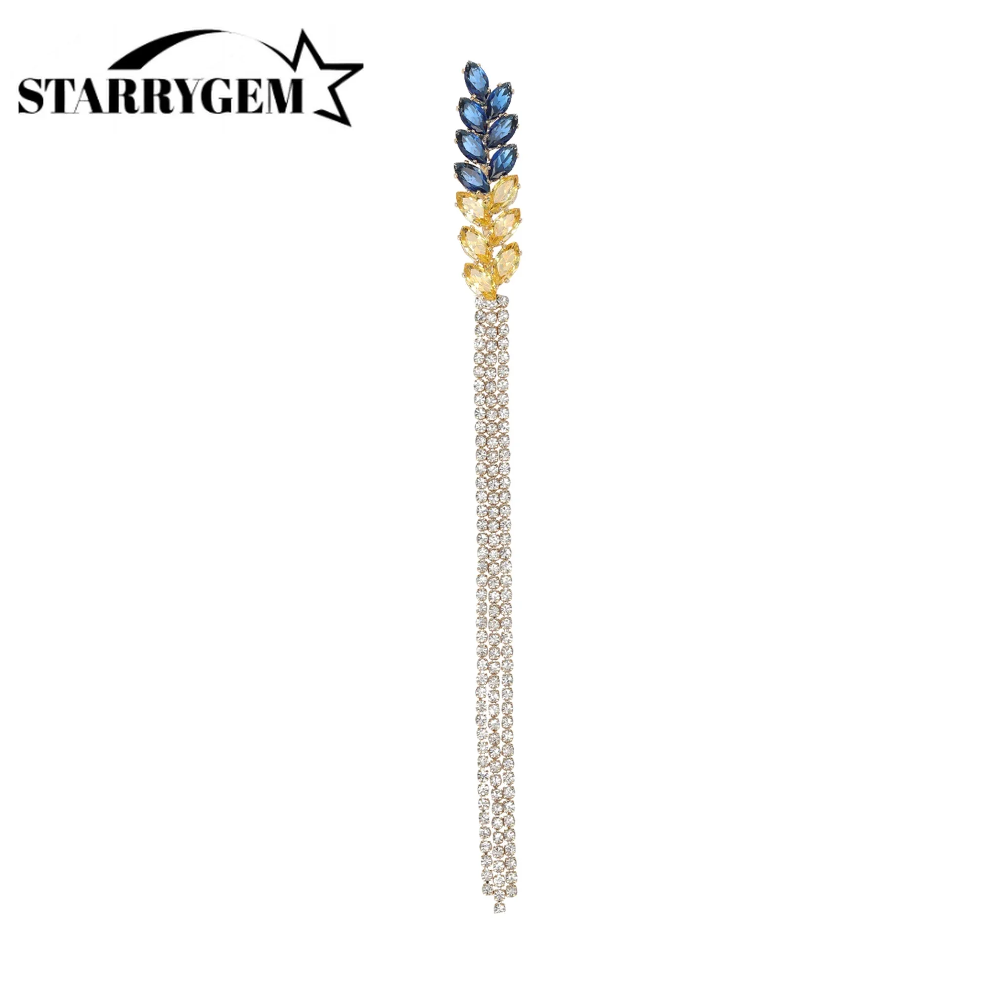 

Rhinestone Ear of Wheat Brooches for Women Unisex Tassels Wheats Pins Office Party Friend Gifts Accessories