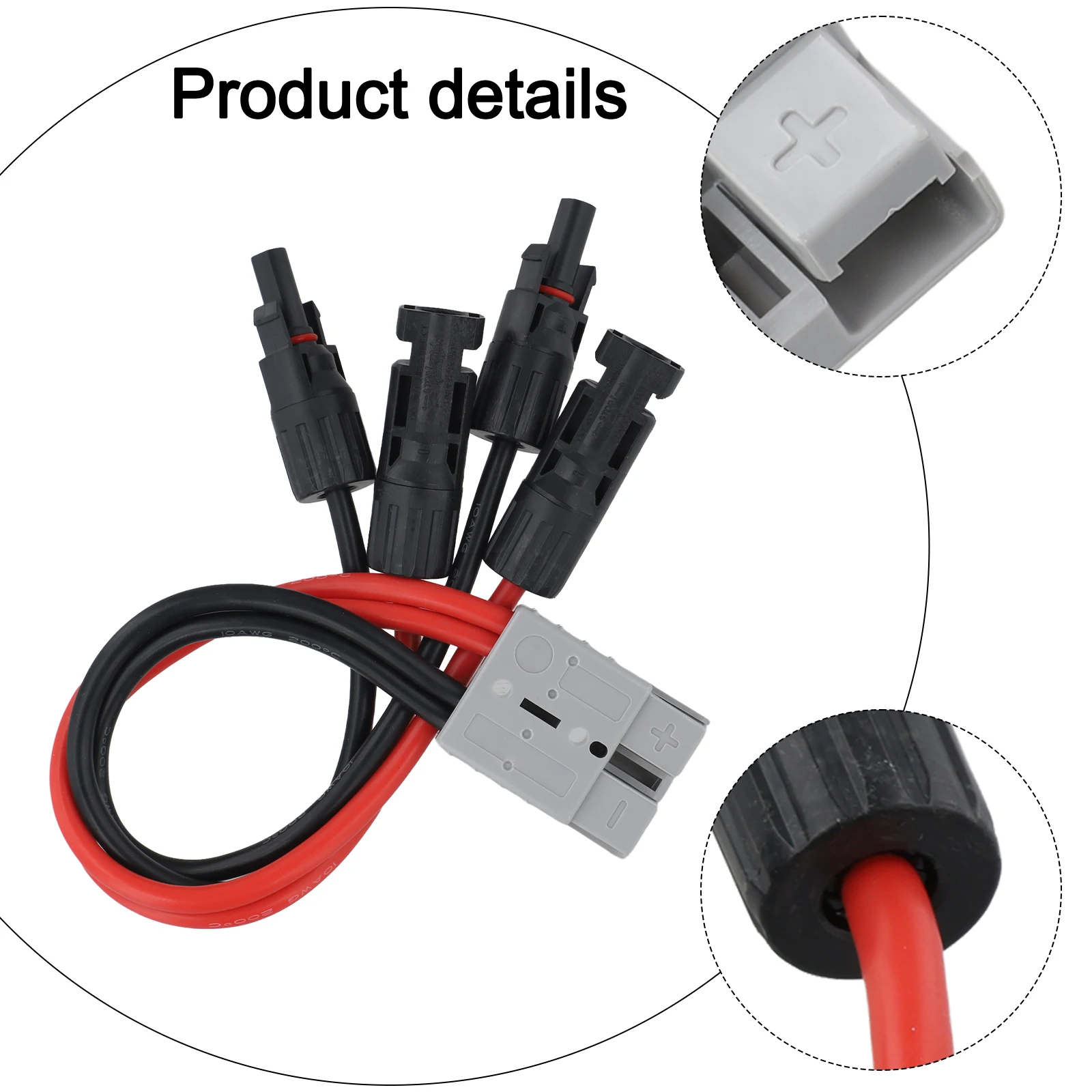 Solarpanel-Verlängerungskabel 10 AWG 50 A für Anderson-Stecker zum Solarstecker zum Aufladen von Wohnmobil-Cattery im Freien – Detail 7