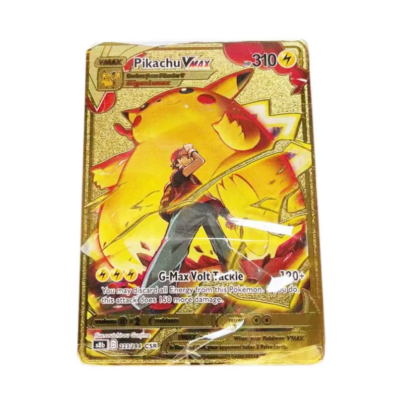 2023Newest Pokemon Vmax V GX Shiny Gold Metal Card Game Tag Team Fighting  Ordering Series Child Christmas Gift - AliExpress