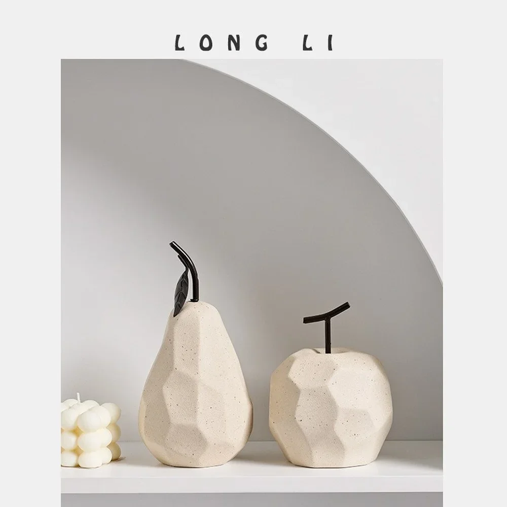 

Nordic Ceramic Apple Pear Decoration Home Living Room Modern Decoration Wall Cabinet Desktop Decoration Creative Birthday Gift