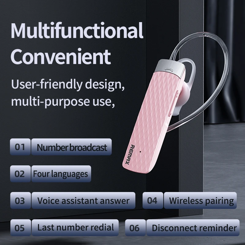 Remax T9 Bluetooth Earphone Wireless 5.0 Headset Dual-phone Connection Noise Reduction HD For Call 2