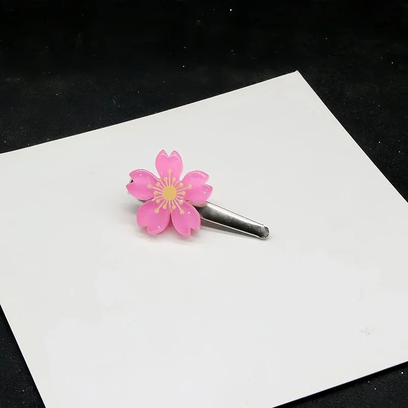 Anime Miyazono Kaori Cosplay Pink Hair Clips Girl Gift Metal Hairpin Cute Duck Bill Hairpin Accessories