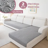 2Pcs Quilted Sofa Slipcover Couch Cushion Covers L-Shape Sectional Couch Covers  for Living Room Pet Mat Furniture Protector 1