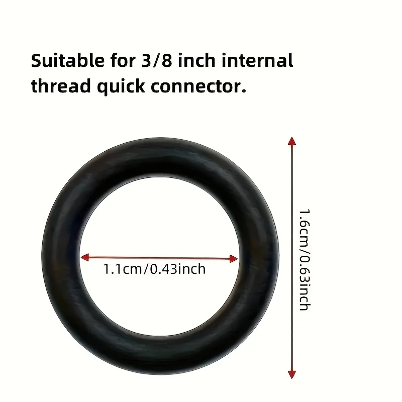 100PCS Durable Rubber O-ring Set, Suitable for Car Washing - Suitable for Water Gun and Faucet Connectors, Leak Proof Sealing
