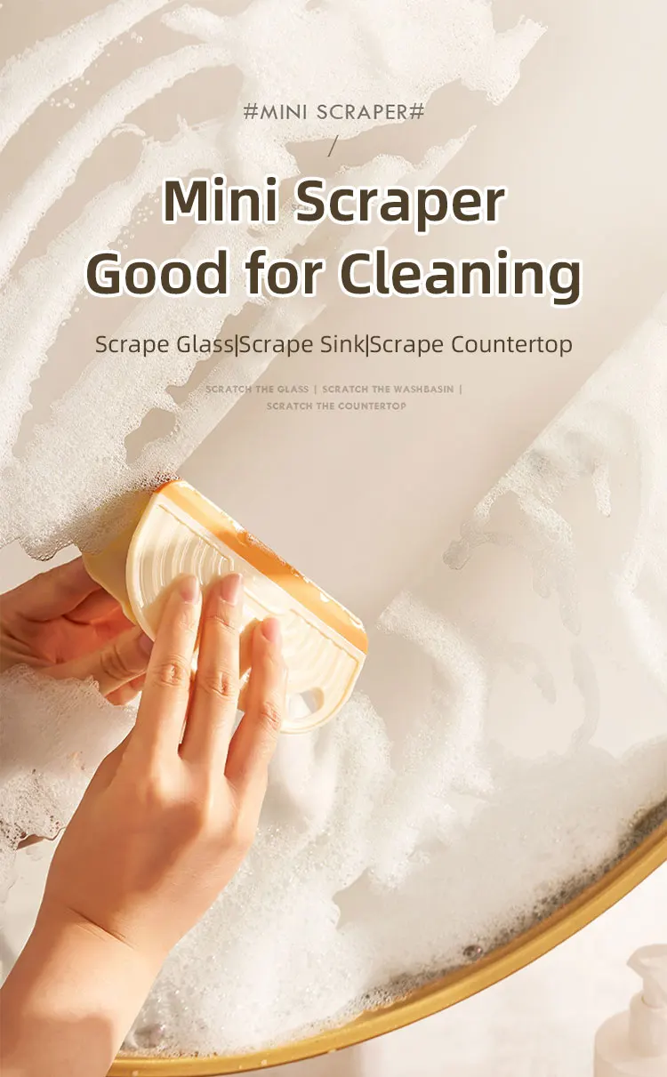Description Picture 2 of itemNon-Scratch Soft Silicone Handy Squeegee Kitchen Sink Countertop Squeegee Window Mirror Water Wiper Clean Scraping Film Scraper
