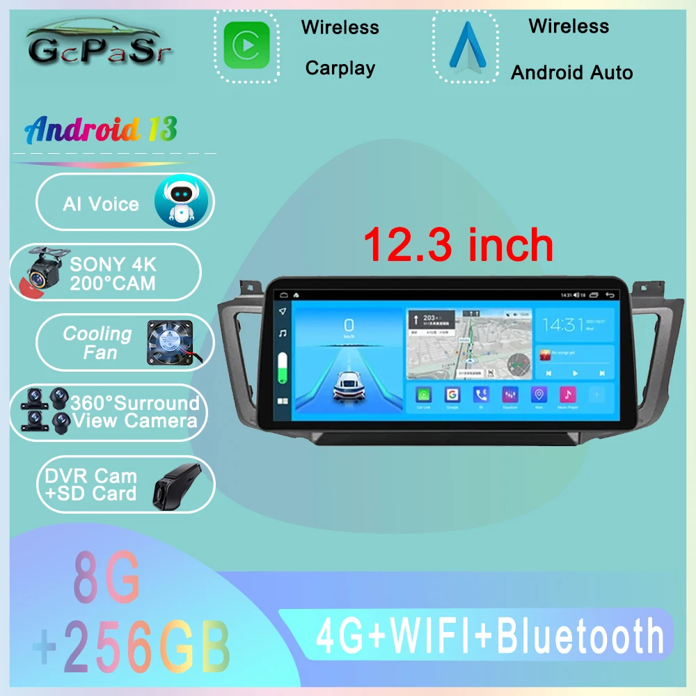 

12.3 inch Android Car For Toyota RAV4 RAV 4 2012 - 2018Autoradio Carplay GPS Navigation Multimedia Stereo Player 5G WIFI No 2din