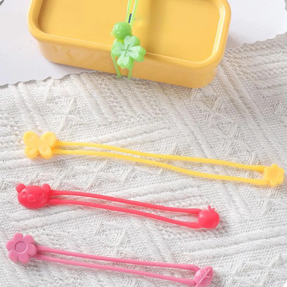 

Vegetable Ingredient Binding Rope 5pcs/set Silicone Bands Office Supplies Kitchen Pen Container Fixing for Lunch Boxes