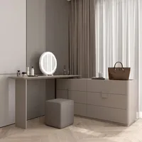 Table de maquillage de luxe légère pour chambre à coucher, moderne, Simple, intégrée, seau de rangement de chevet, armoire Premium S 6
