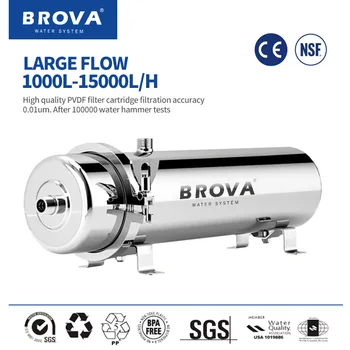 เครื่องกรองน้ำ BROVA สำหรับบ้าน/เชิงพาณิชย์ ระบบกรอง UF PVDF 0.01μm อัตราการไหลสูง 1000L-15000L/ชม. วัสดุ SUS304 ราคาประหยัด พร้อมไส้กรอง 1