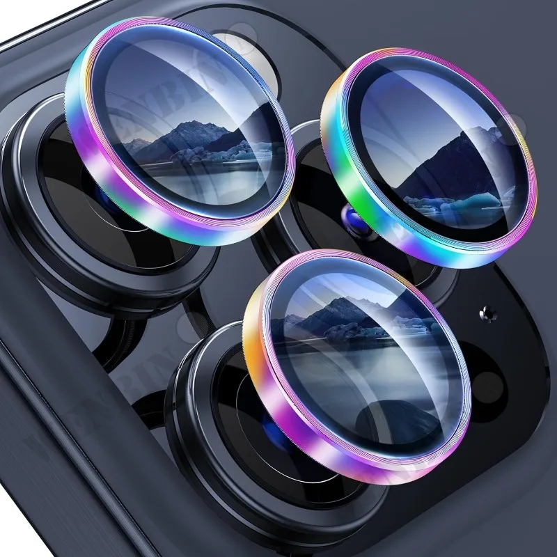 2 Pcs Camera Lens Protector For iPhone 15 14 13 12 11 Pro Max Mini Diamond Metal Protective Glass For iPhone 15 Pro Max Lens
