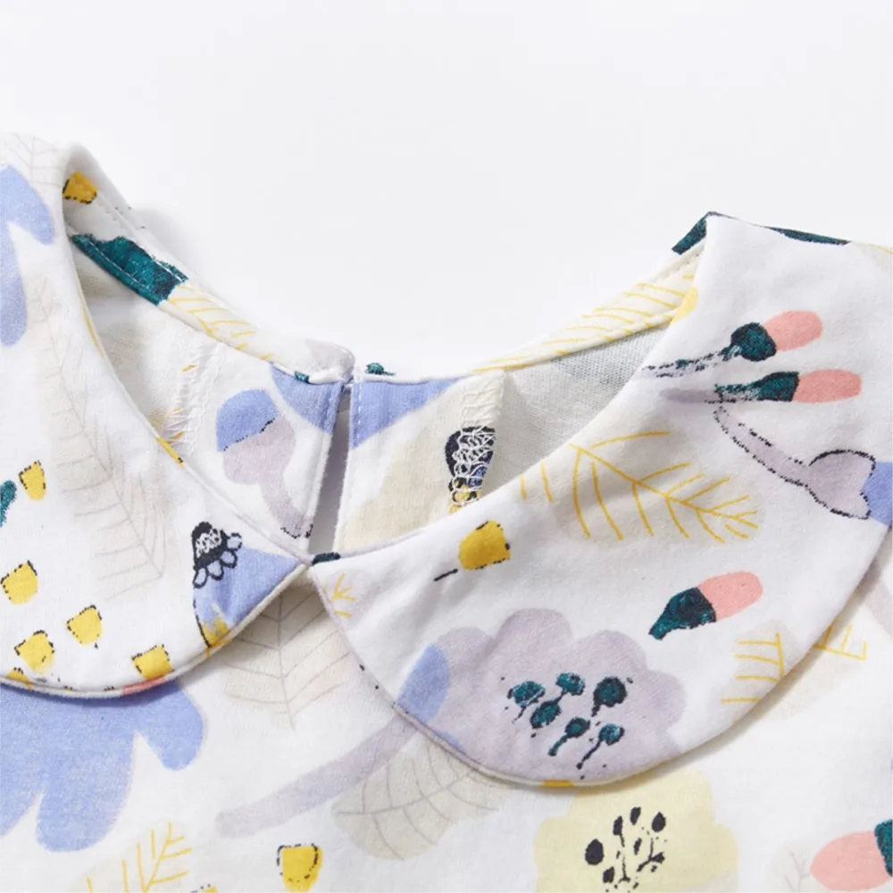 2025 Summer Kids Clothes Baby Girls Children's Clothing Embroidered Cartoon Flowers Unicorn Gifts Dresses 2-7 Year