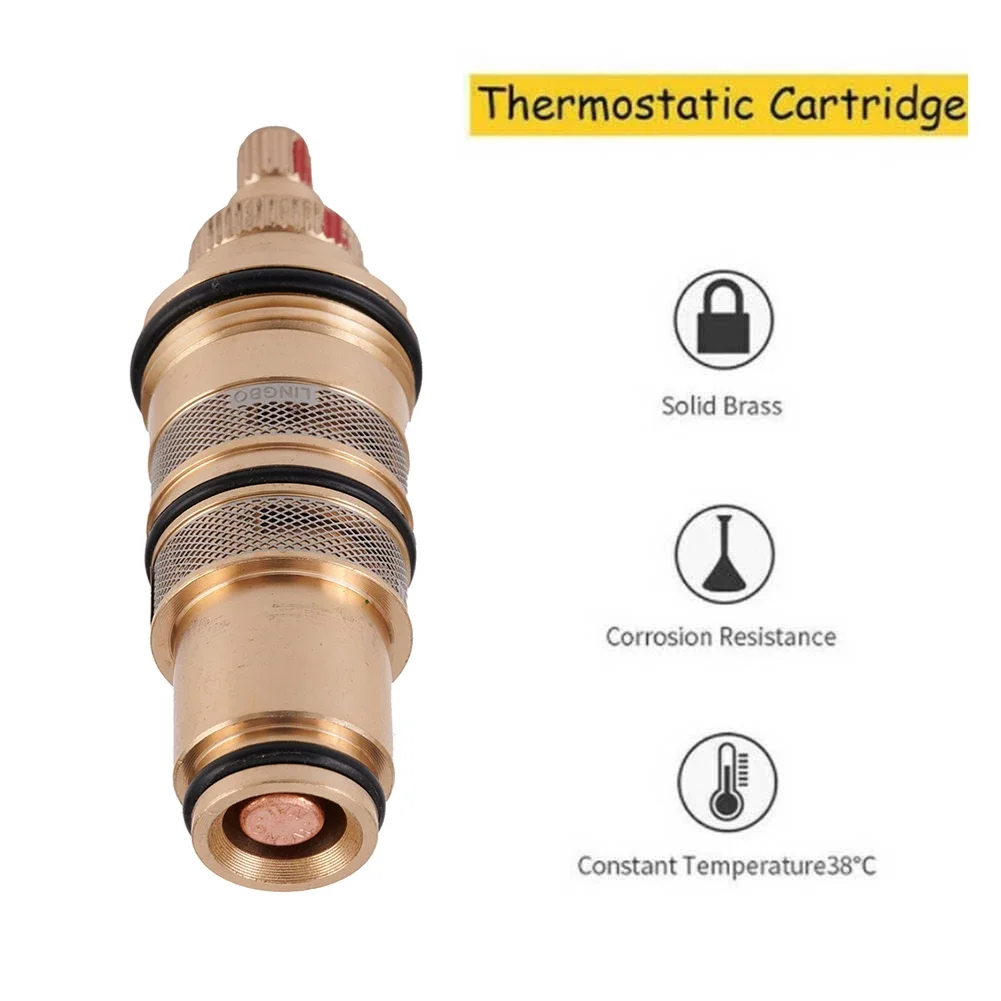 Brass Replacement Thermostatic Cartridge Shower Mixer Valve Bar Repair Kit Temp Range 20-48 Degrees C