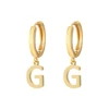 Initial earrings women Golden Color Letter Drop Hoop Earrings for Women French Glossy Initial Hoop Earrings Jewelry wholesale 3