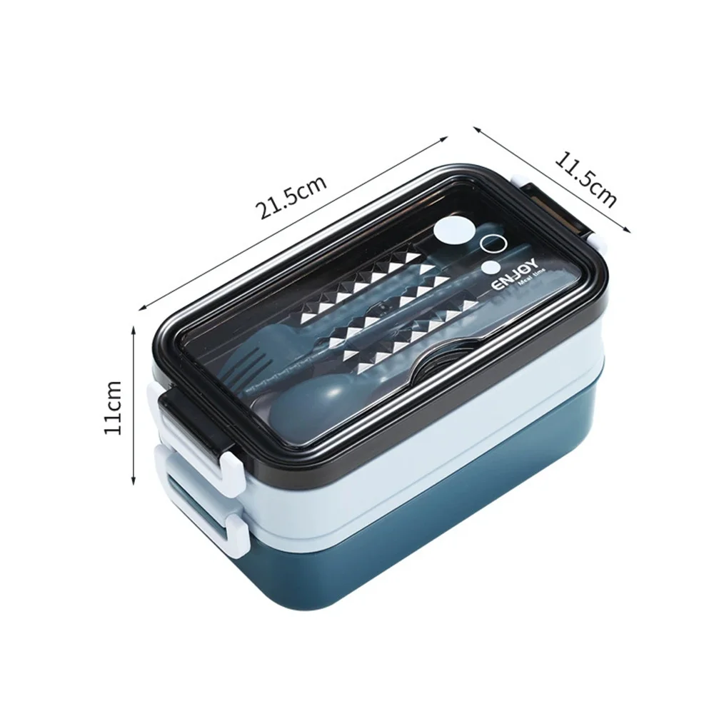 Double-Layer Portable Lunch Box Set with Utensils