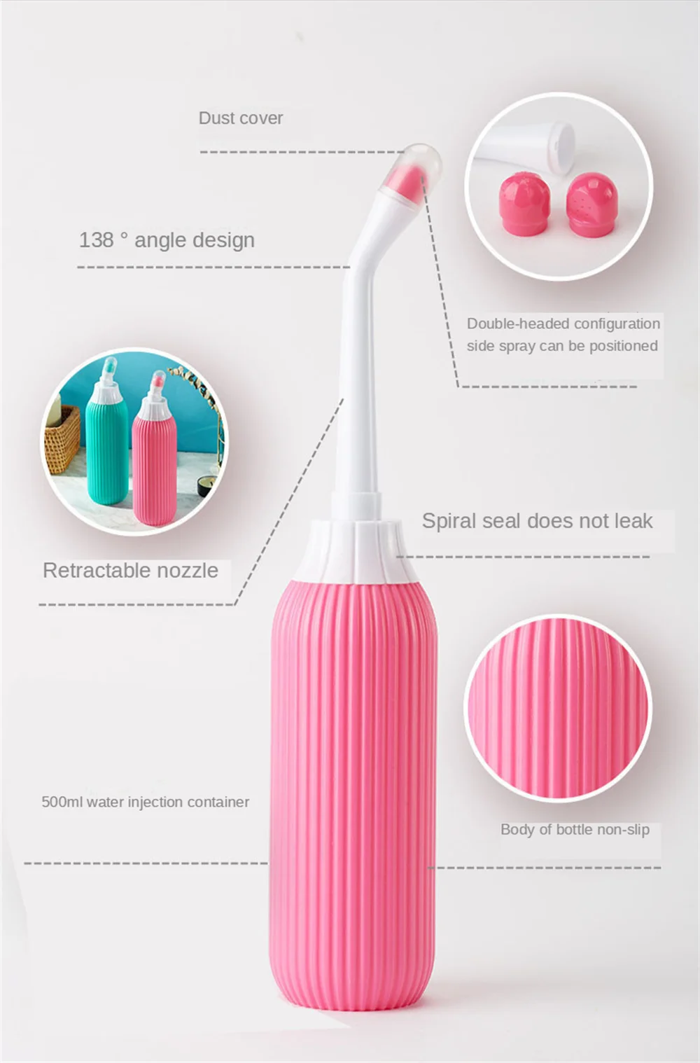 Description Picture 6 of item1/2Pcs Portable Bidet Private Parts Flushing Device Baby Butt Cleaner Confinement Pregnant and Lying-in Women's Perineum Body Bi