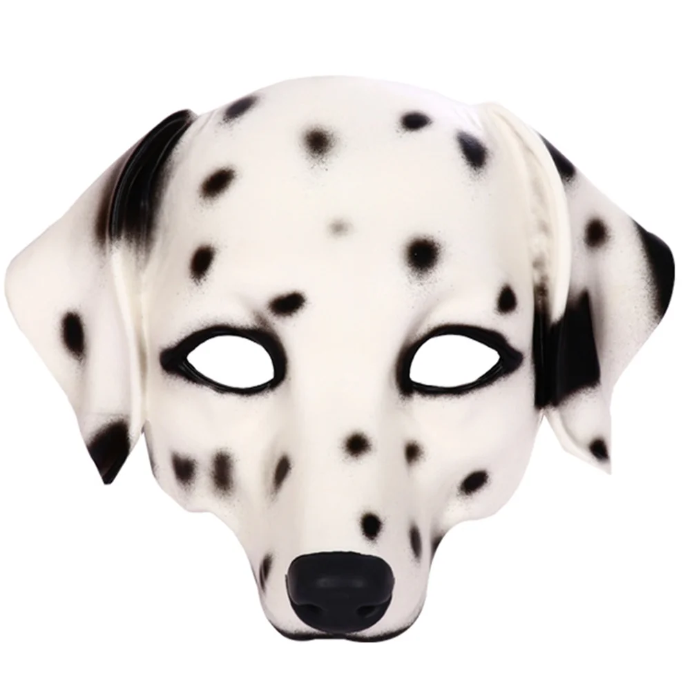 

1PC Unisex Spotty Dog Mask Prop Decor Party Atmosphere Dressing up Mask (White)