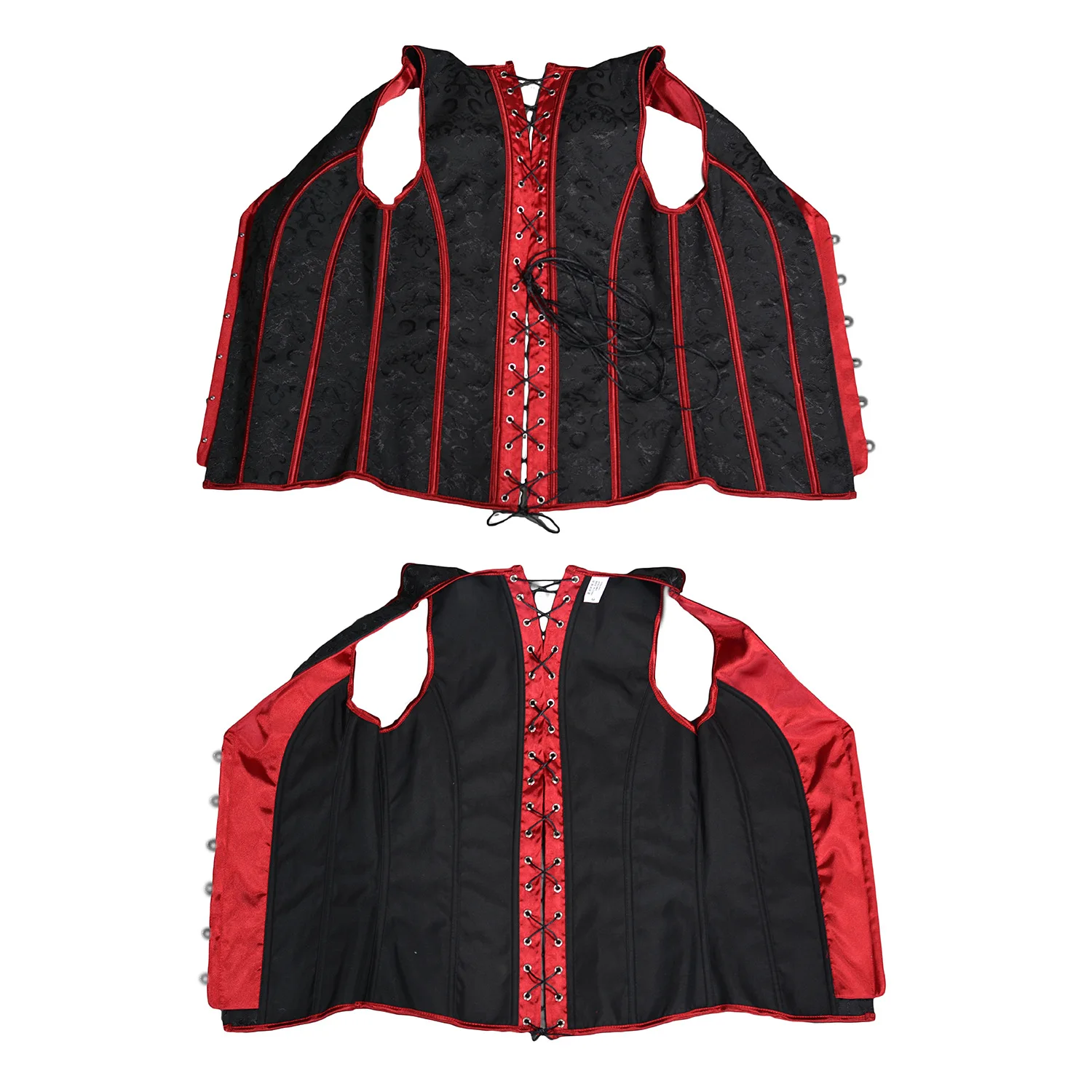 Abdomen Corset Tights Shaping Vest For Men Lace Up Back Vintage Waistcoat With Buckles Tummy Control Tops Costume Red S To 6XL