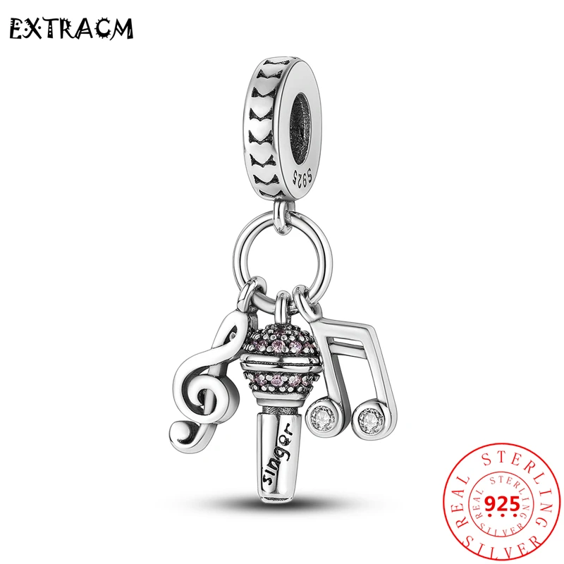 New 925 Sterling Silver Game Console Guitar Headset Music Pendant DIY Beads Fit Original Pandora Charms Bracelet Women Jewelry