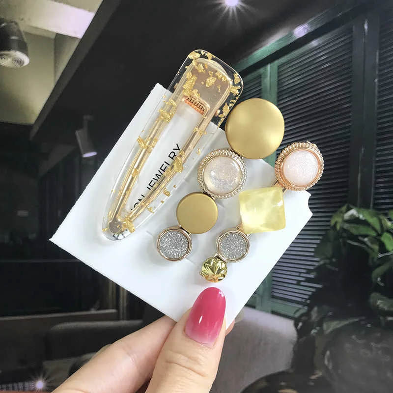 Mode Haar Pins Seite Clip Set Süße Acryl Waterdrop Haarspangen Für Frauen Mädchen Koreanische Geometrische Haar Zubehör Schmuck – Detail 13