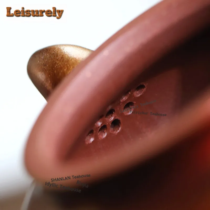 200ml Yixing Purple Clay Teapots Artists Handmade Lotus Pot Raw Ore Purple Mud Conch Roasting Kettle With Filter Zisha Tea Set